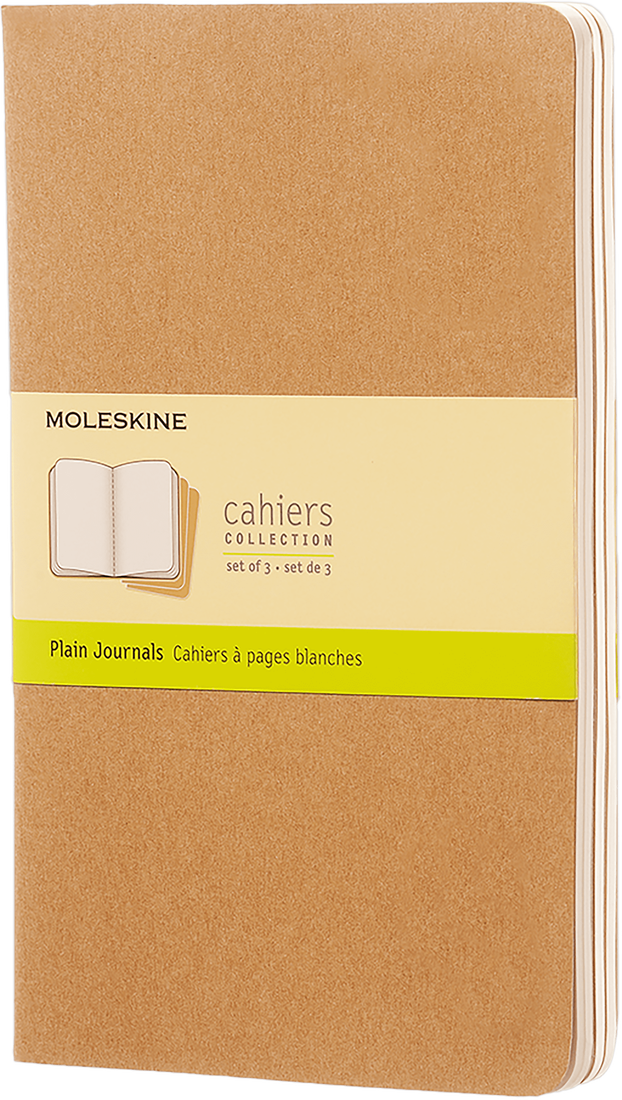 Moleskine Cahier Notebook Large Plain Kraft 3-pack