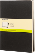 Moleskine Cahier Notebook XL Plain Black 3-pack