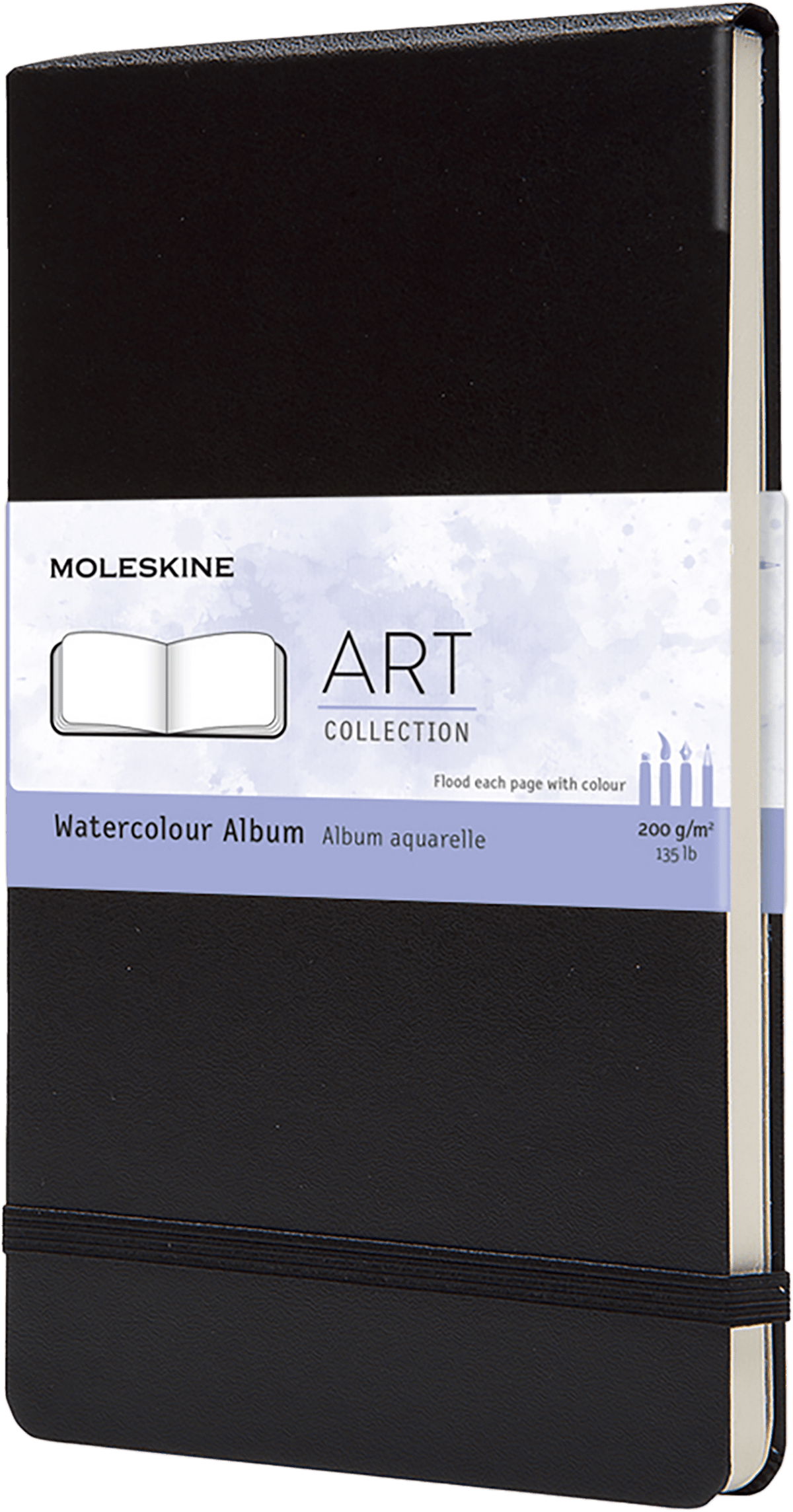 Moleskine Watercolour Album, Hard Cover — Large, Black, front cover