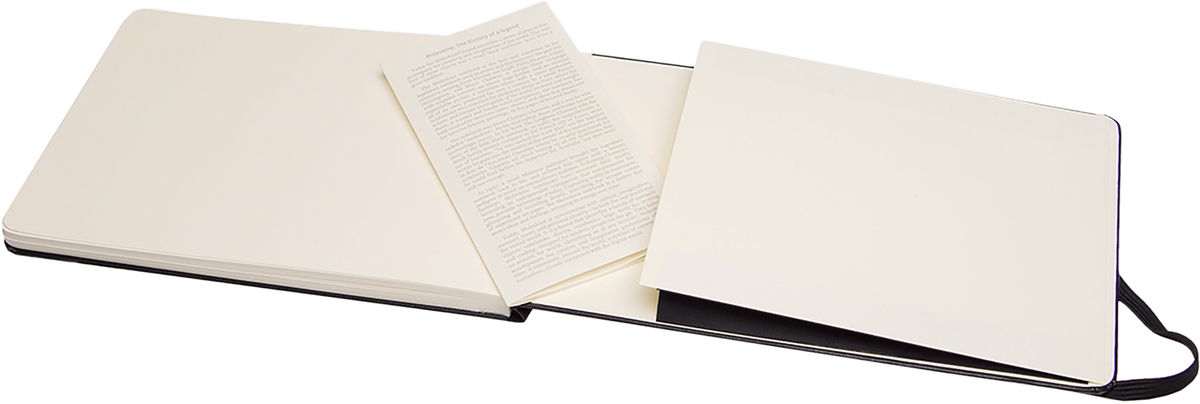 Moleskine Watercolour Album, Hard Cover — Large, Black, open interior view