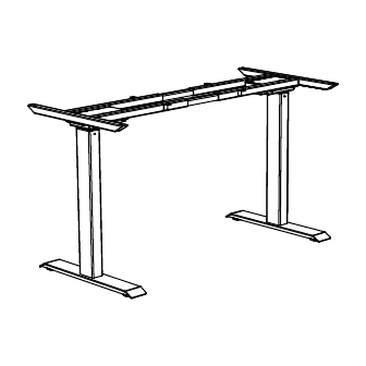 Heartwood Electric Height Adjustable Desk Bases — Calypso, Cleo, Athena, Atlas & Selene – Cleo 2-leg base line drawing