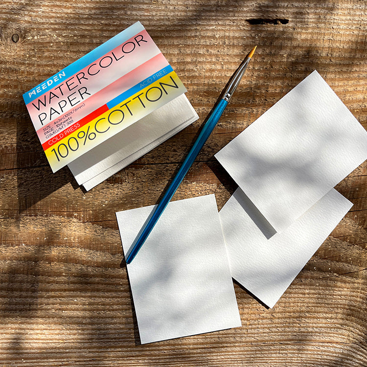 Meeden Watercolour Mini Pad — 3x4" Cold Press 140lb, 10 Sheets