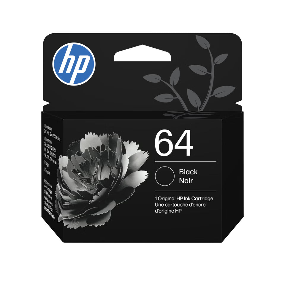 HP 64 (N9J90AN) Original Inkjet Ink Cartridge - Black - 1 Each