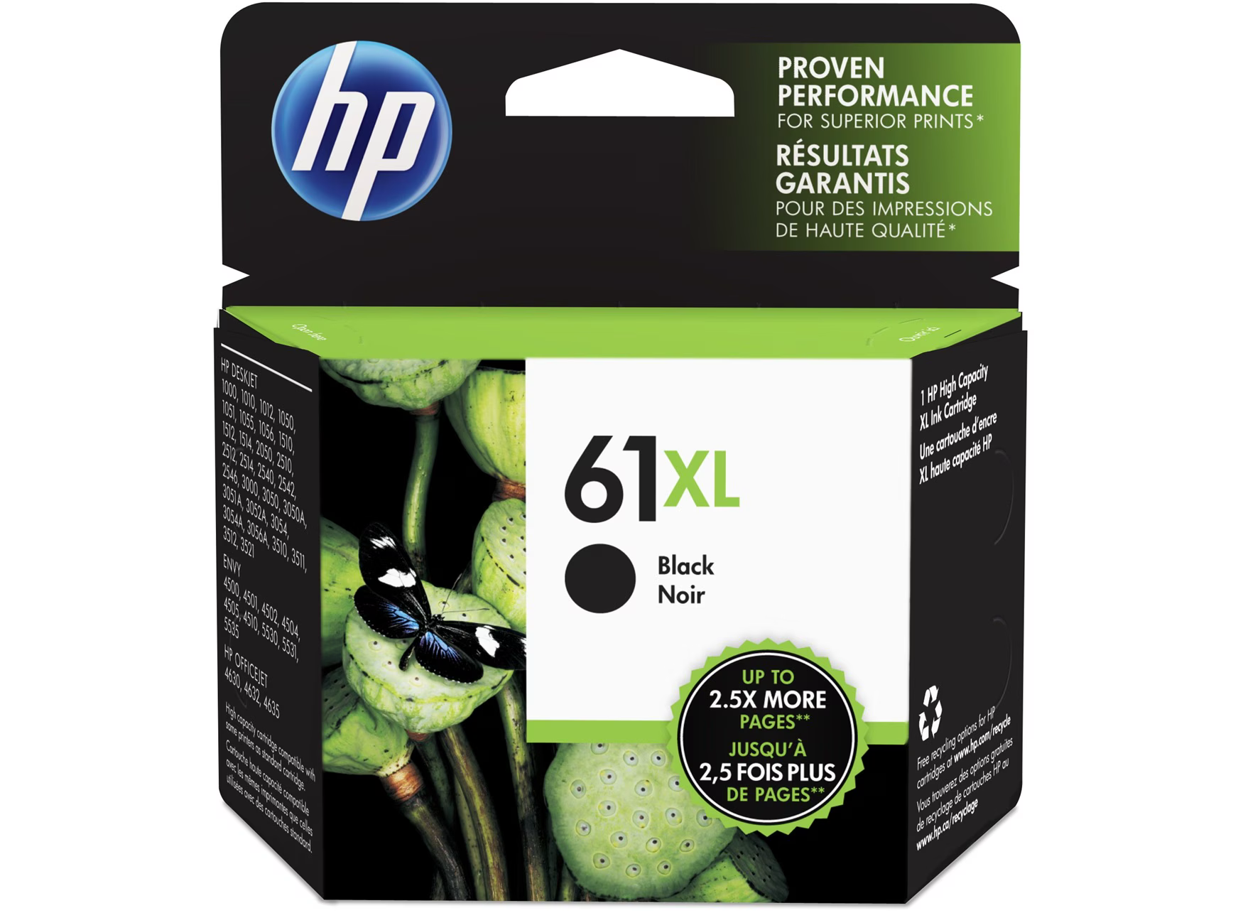 HP61XL Black Inkjet Cartridge CH563WN140