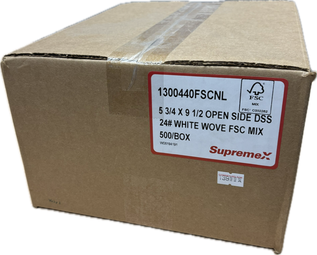 Envelope 5 3/4 x 9 1/2 24 lb white FSC certified