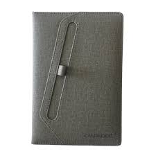 CAMBRIDGE NOTEBOOK WITH PENLOOP, GREY 8-1/10" x 5-3/5"