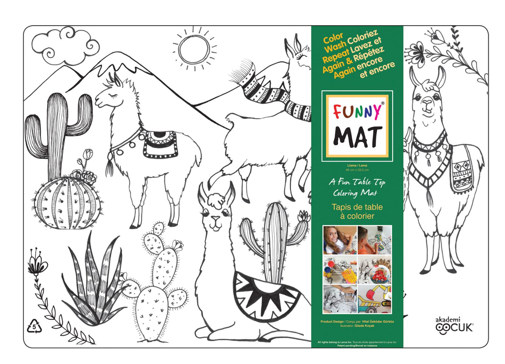 Funny Mat Reusable Colouring Placemat, 13" x 19" – Choose Your Design