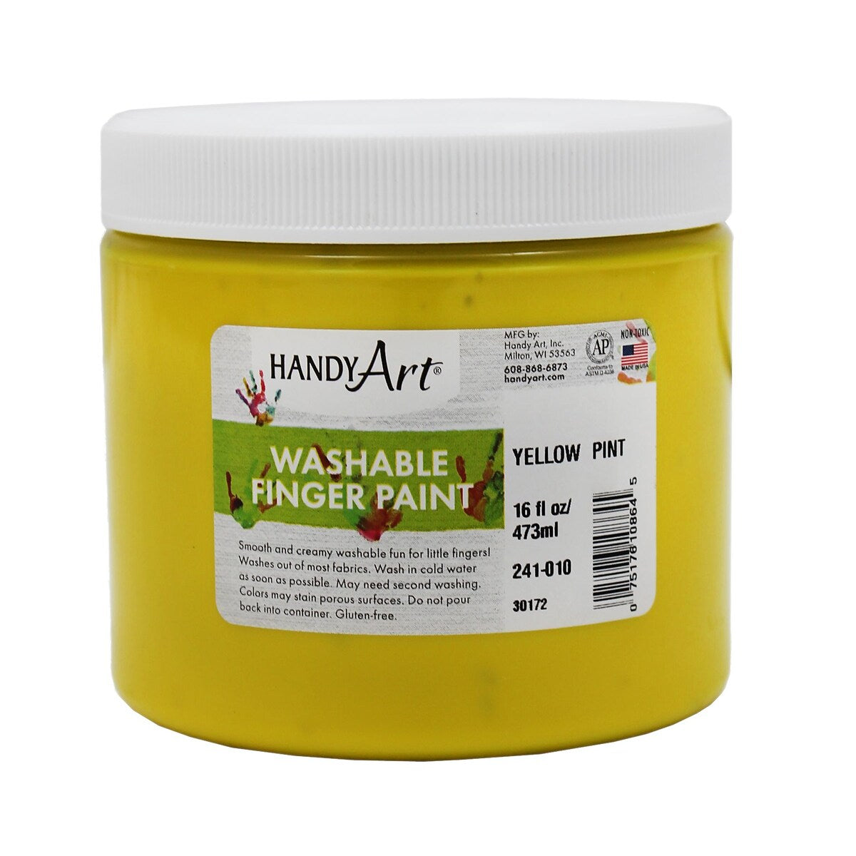 Handy Art Washable Finger Paint, 16 oz — Yellow