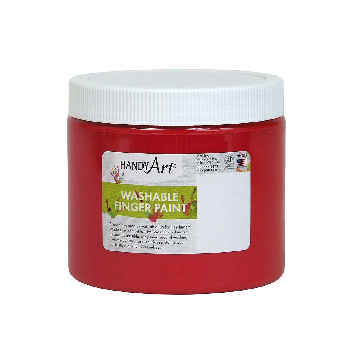 Handy Art Washable Finger Paint, 16 oz — Red