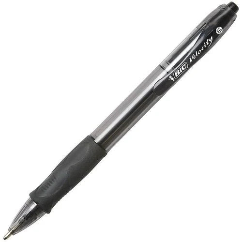BIC Glide Velocity Bold Retractable Ballpoint Pen w/ Grip - Black VLGB11BLK
