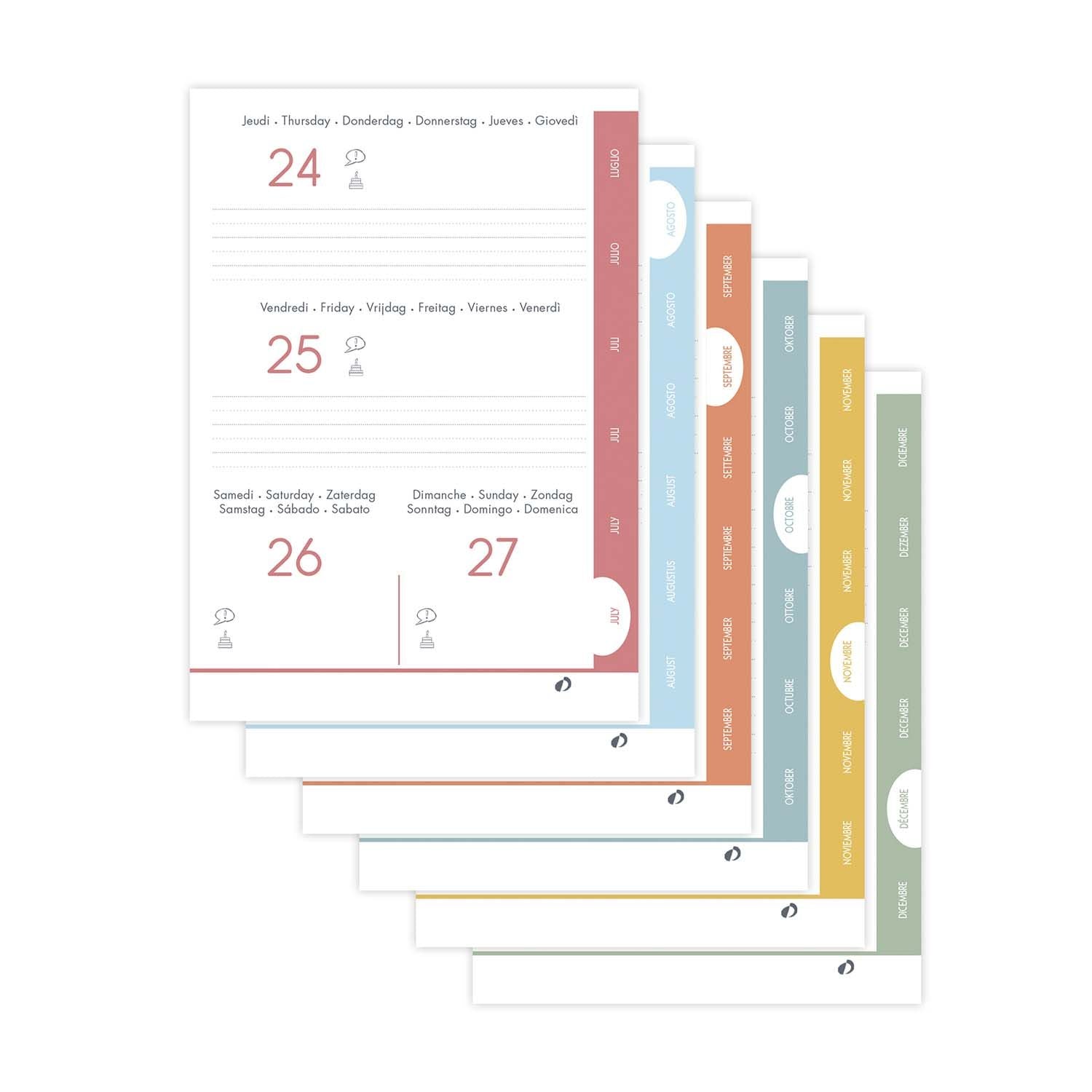 Planner Academic Daily 5 X 7 Multilingual Eurotext Puppy 2025/26