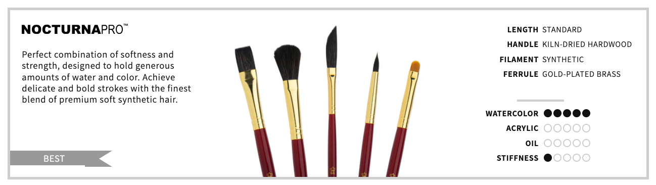 Nocturna Pro Watercolour Brushes