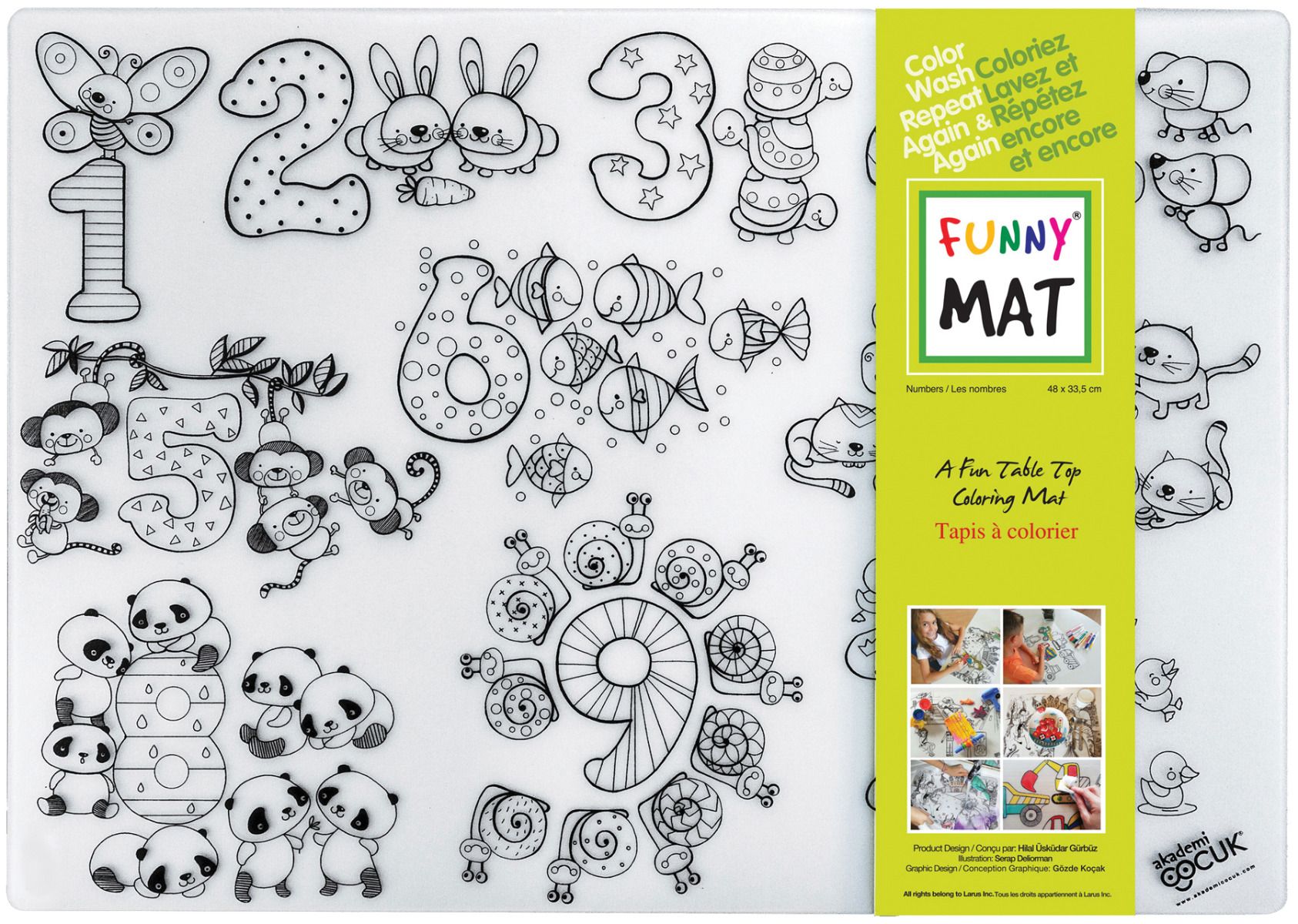 Funny Mat Reusable Colouring Placemat, 13" x 19" – Choose Your Design