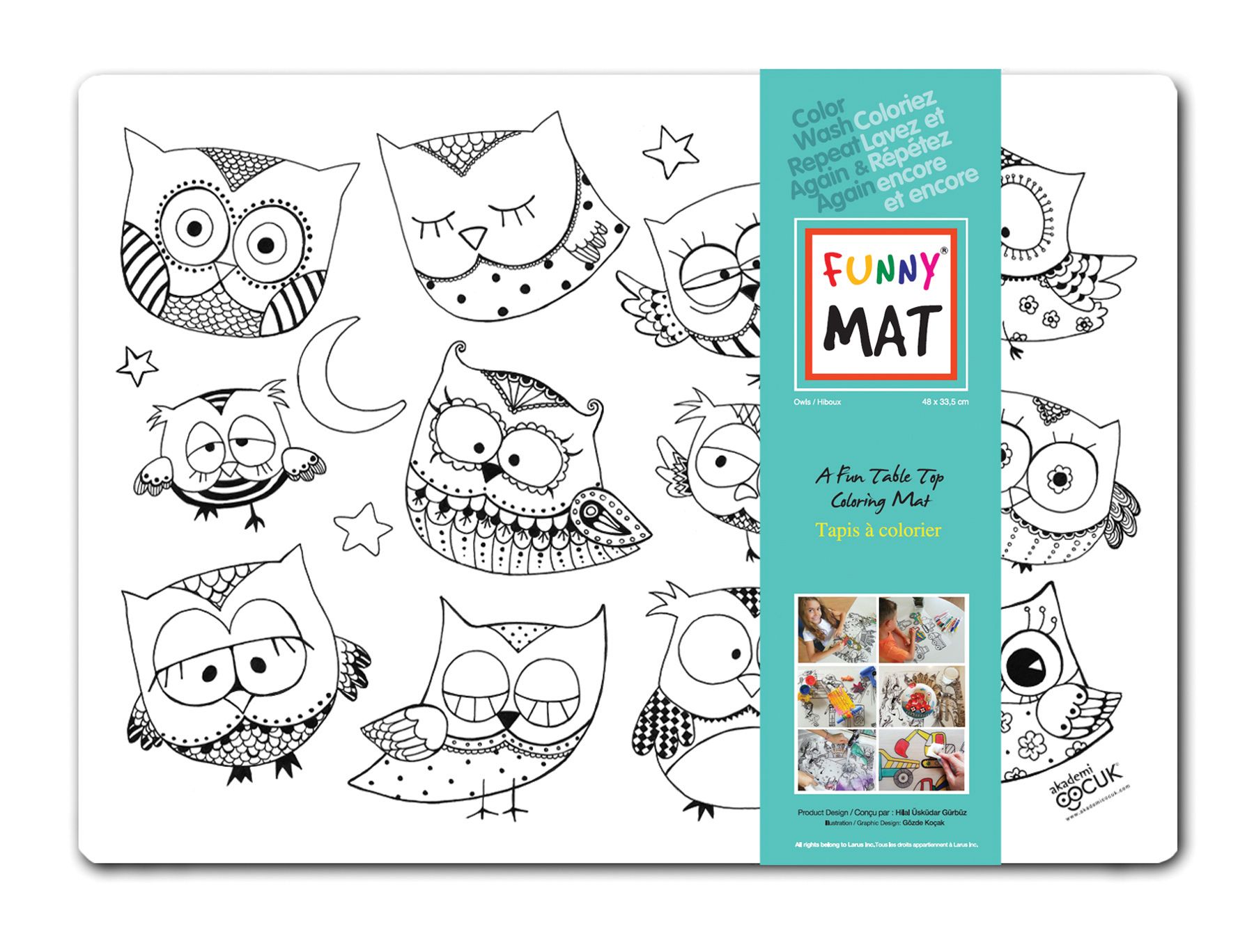 Funny Mat Reusable Colouring Placemat, 13" x 19" – Choose Your Design