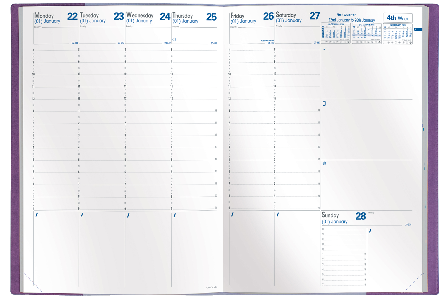 Planner Weekly Prenote Blue 2026