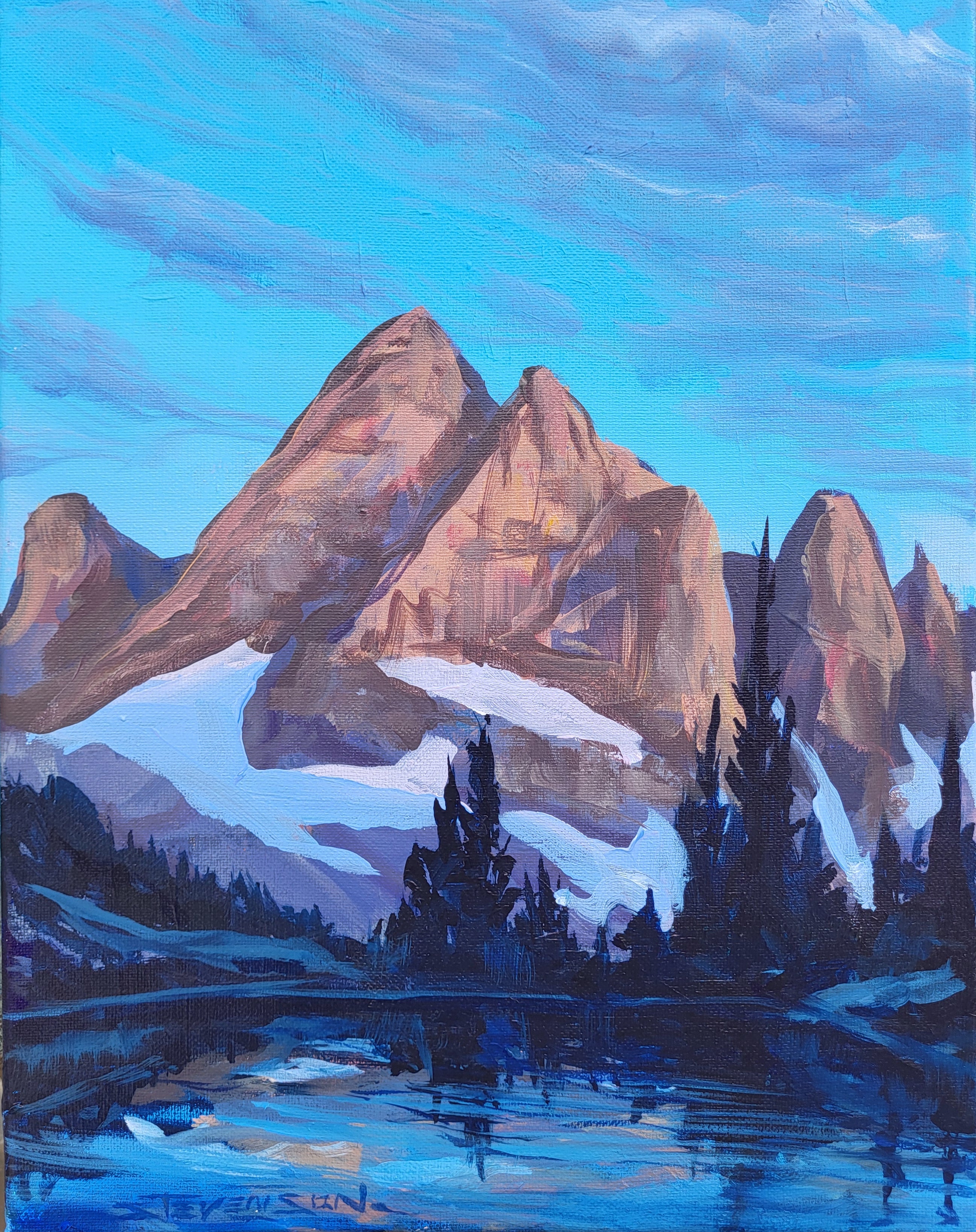 Painting Mountains with Acrylic - Mount Prestley