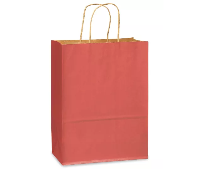 Red Kraft Shopping Bag - 10 x 5 x 13 inch
