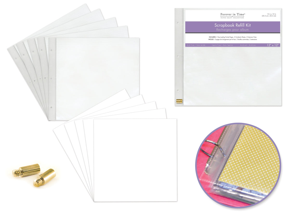 Album Refill Pages — 12 x 12", White, 5-Pack