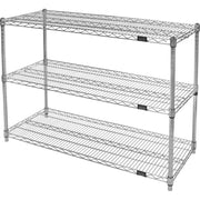 Heavy-Duty Chromate Wire Shelving, 3 Tiers, 36" W x 33" H x 14" D