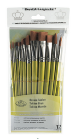 Value Brush Sets / Medium Soft / Brown Bristles