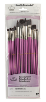 Value Brush Sets / Extra Firm / Burgundy Bristles