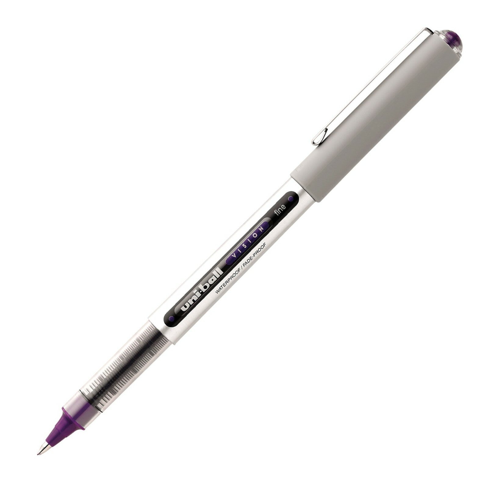 Uniball Vision Rollerball Pen w/ Cap - 0.7mm fine Purple 60382