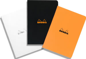 Rhodia Graph Notebook — A5 side-stapled notebook range, 6 x 8.25 in, front view