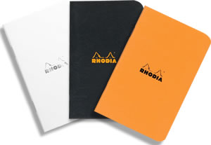 Rhodia Graph Notebook — A7 side-stapled pocket notebook range, front view