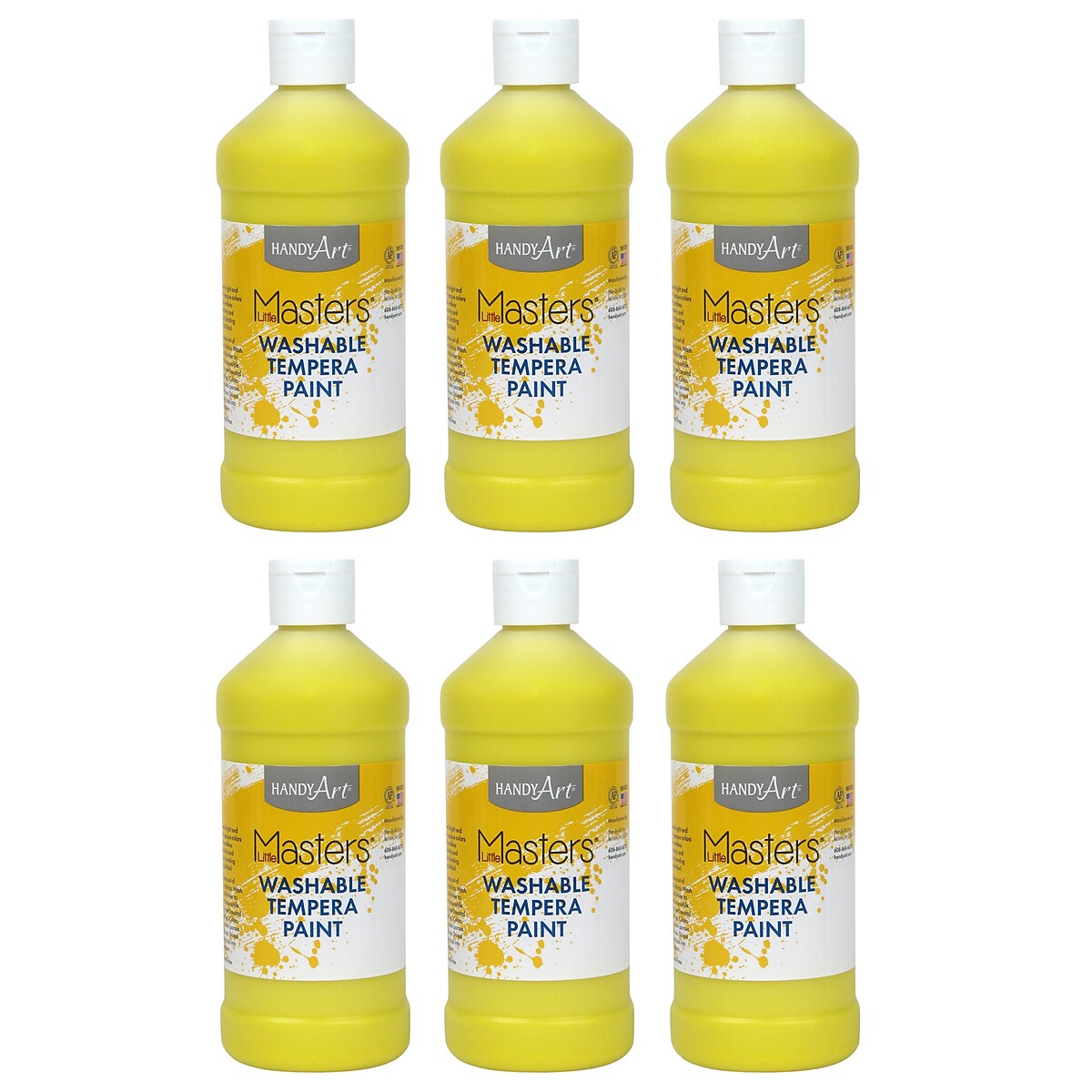 Handy Art Little Masters Washable Tempera Paint, 16 oz — Yellow
