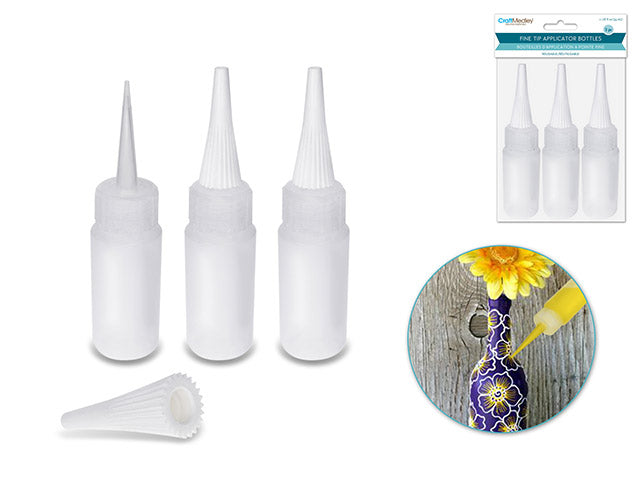 Fine Tip Bottles with Lids — 3-Pack, 1 oz