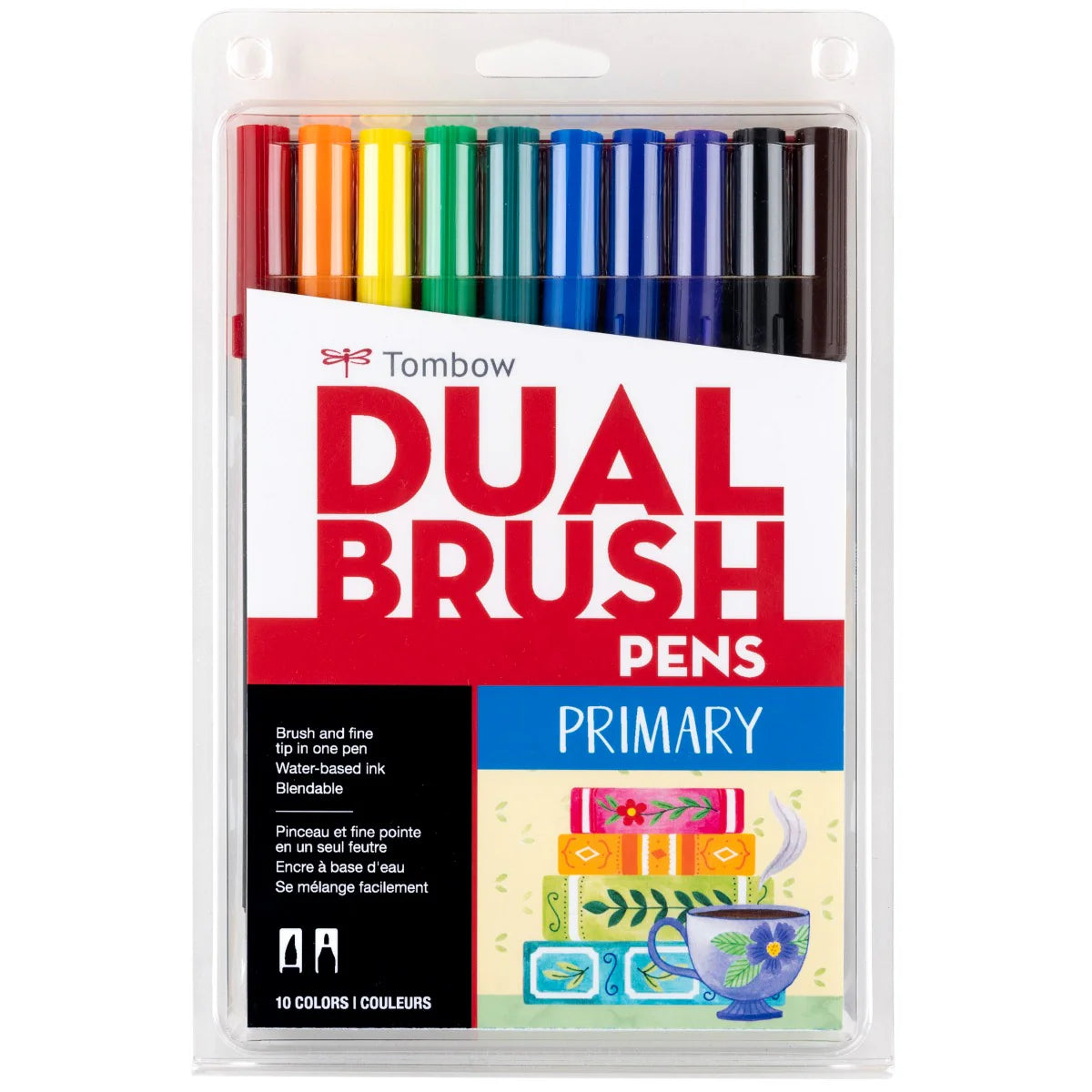 Tombow Dual Brush Pens - Primary Colors, 10/Pack