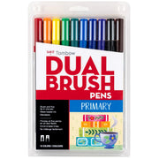 Feutres-pinceaux doubles Tombow - Couleurs primaires, lot de 10