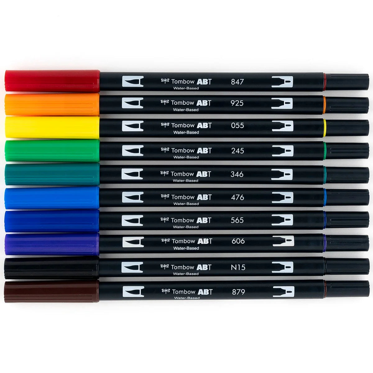 Feutres-pinceaux doubles Tombow - Couleurs primaires, lot de 10