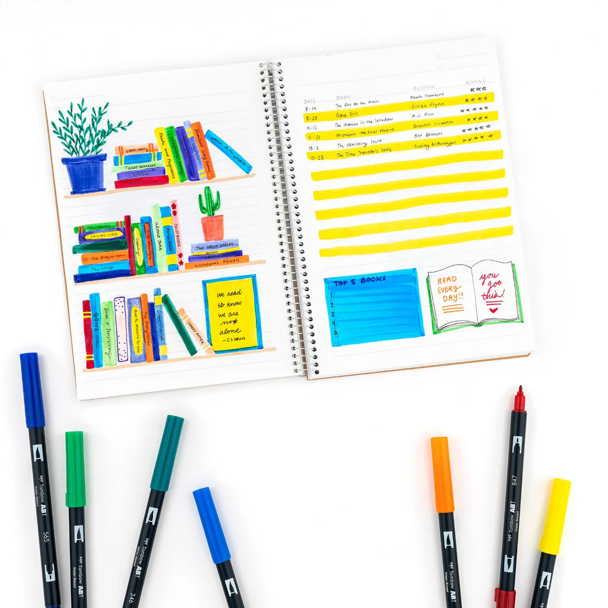 Feutres-pinceaux doubles Tombow - Couleurs primaires, lot de 10