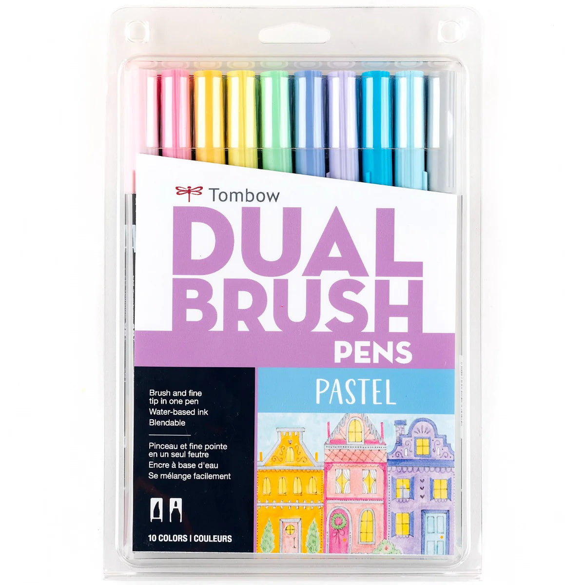 Tombow Dual Brush Pens - Pastel Colors, 10/Pack