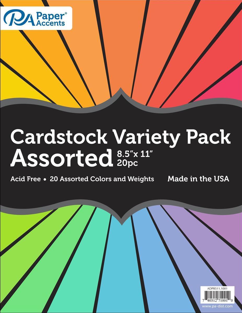 PA Paper Accents Rainbow Cardstock Variety Pack, Modern Hues