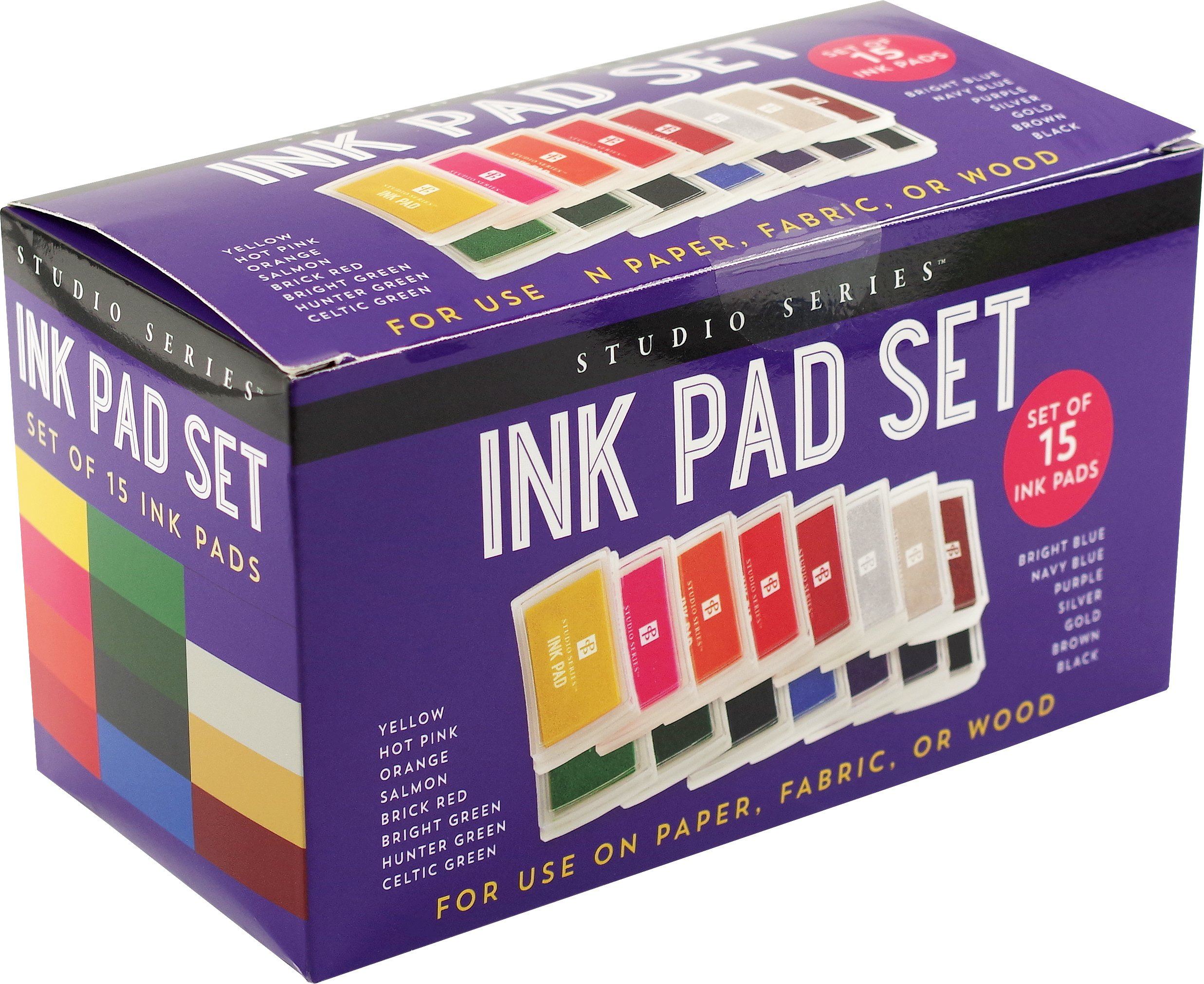 Silicone Card Making Supplies, Ink Stamp 15 Colors Inkpad