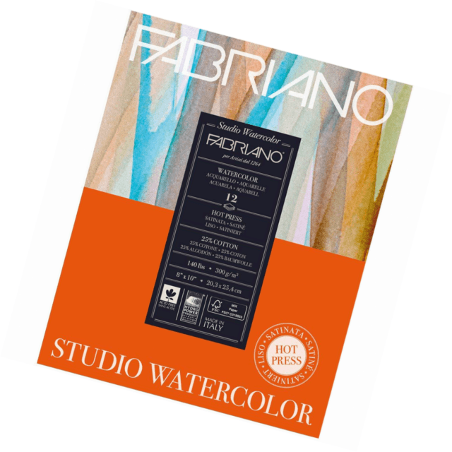 FABRIANO Watercolor Postcard Pad 300g A6 15sheets (HOT Press)